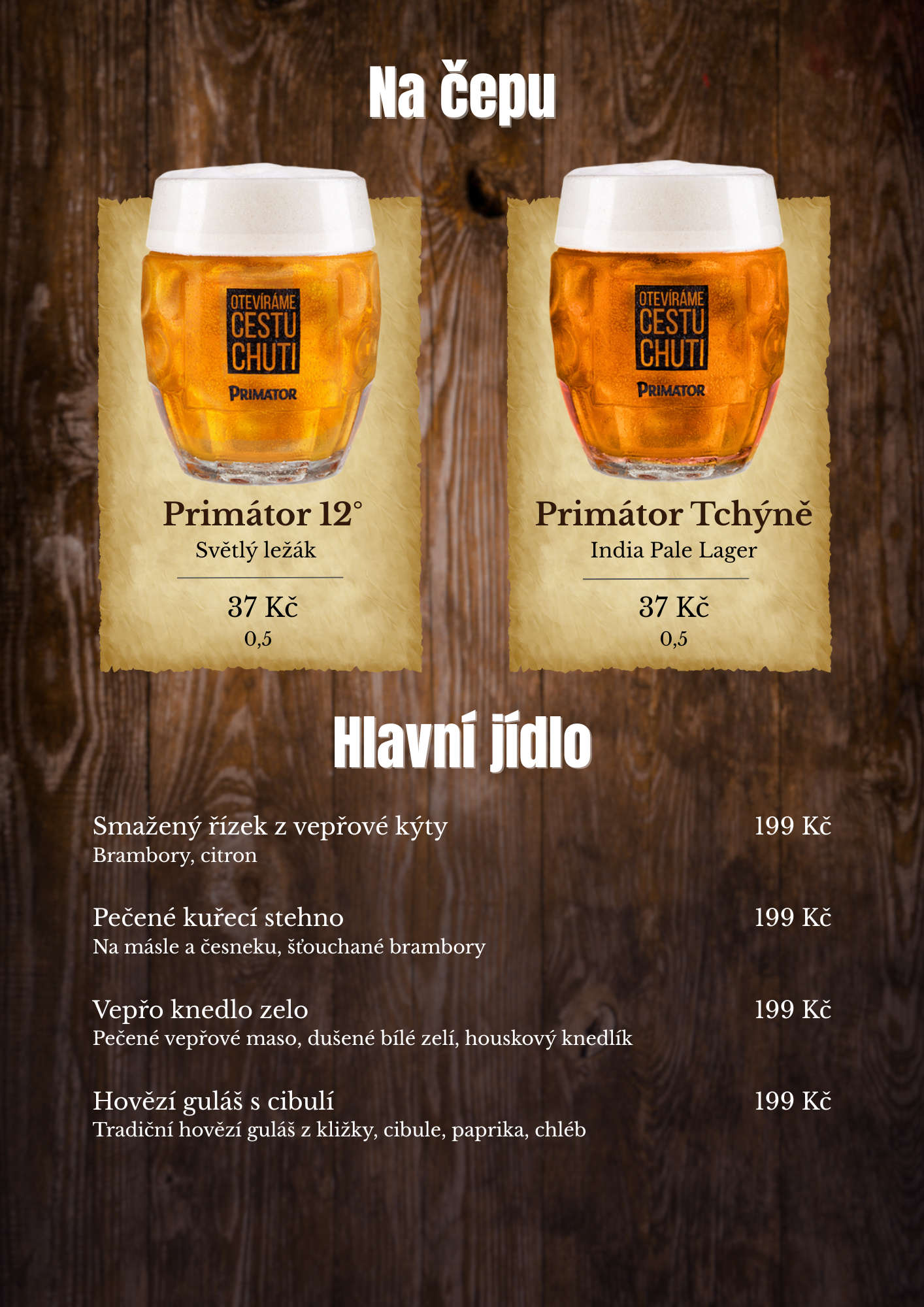 Menu - Hospoda u Terezky